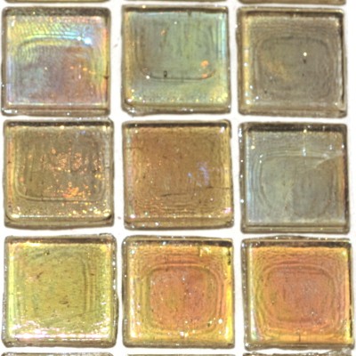 15 mm mosaik transparent iridiseret beige