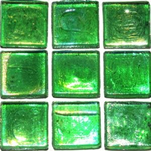 15 mm mosaik transparent iridiseret grøn