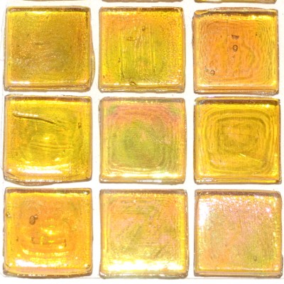 15 mm mosaik transparent iridiseret gul