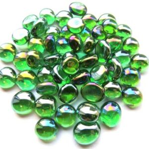 grønne runde drops glas transparent