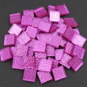 pink fuchsia spejlmosaik med tekstur 15 x 15 mm