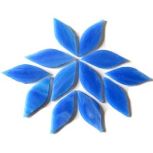 blå glas blade til mosaik blomster