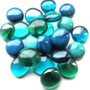 runde turkis glas drops bobler